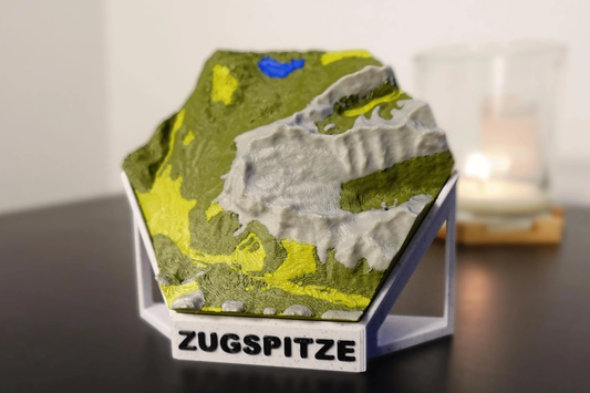 Zugspitze 3D Miniaturkarte 4 Farbig | Topografie Relief