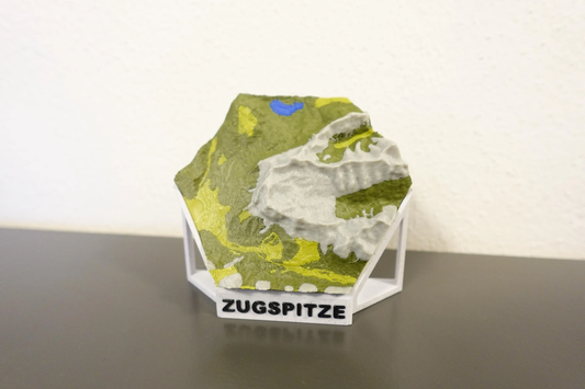 Zugspitze 3D Miniaturkarte 4 Farbig | Topografie Relief