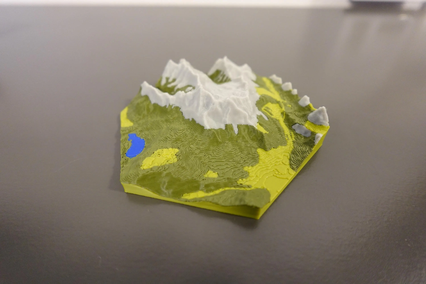 Zugspitze 3D Miniaturkarte 4 Farbig | Topografie Relief