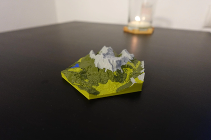 Zugspitze 3D Miniaturkarte 4 Farbig | Topografie Relief